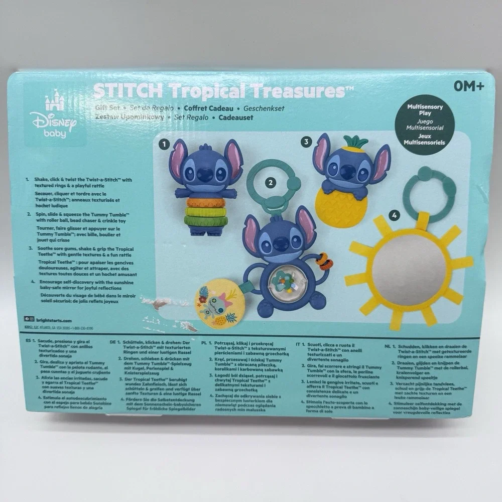 Bright Starts Disney Baby Stitch Tropical Treasures Teether Toy 4pc Set 0m+